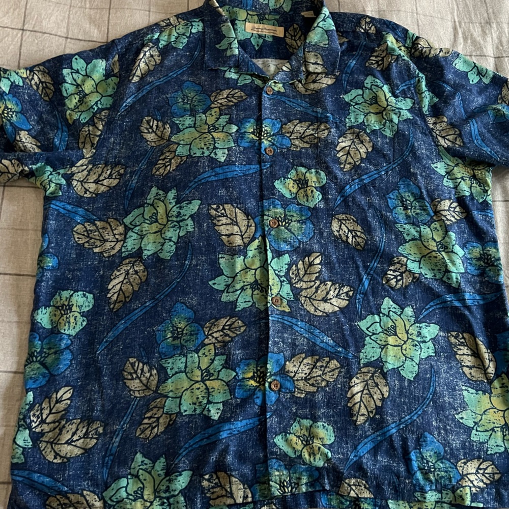 Tommy Bahama big and tall men’s silk floral shirt sleeve camp shirt size XXXL